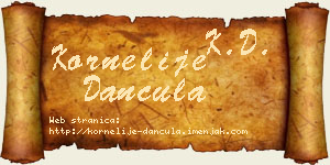 Kornelije Dančula vizit kartica